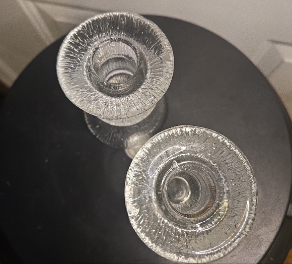 Iittala MCM Glass Candle Holders Set Of 2 - Picture 4 of 9